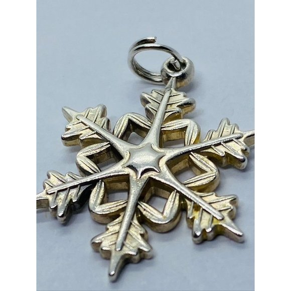 Tiffany & Co Large Snow Flake Sterling Silver Pendant Cham 29mm RARE SIZE - Picture 3 of 7